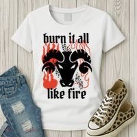 Burn It All Like Fire Aries Zodiac Women's T-Shirt thumb 3