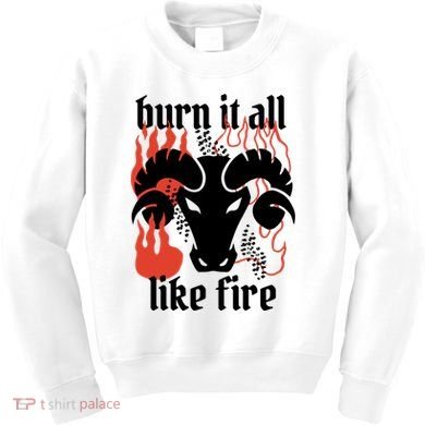 Burn It All Like Fire Aries Zodiac Kids Sweatshirt