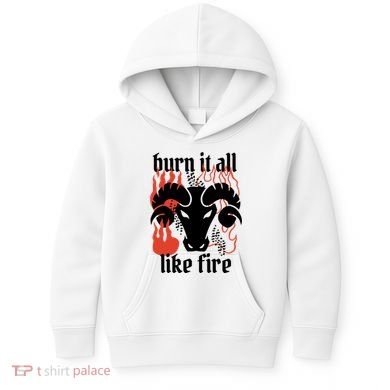 Burn It All Like Fire Aries Zodiac Kids Hoodie