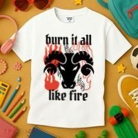 Burn It All Like Fire Aries Zodiac Kids T-Shirt thumb 3