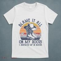 Blame It All On My Roots Cowboy Hat Western Country Music T-Shirt thumb 5