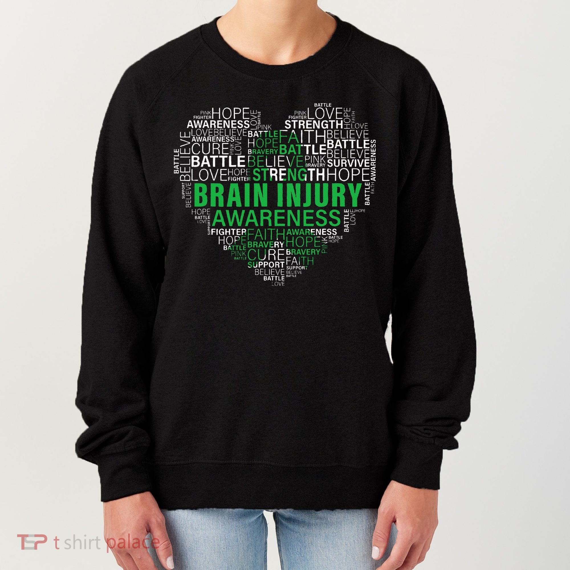 Brain Injury Awareness Fighting Hope Support Strong Warrior Women's Sweatshirt