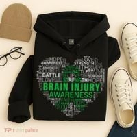 Brain Injury Awareness Fighting Hope Support Strong Warrior Hoodie thumb 4
