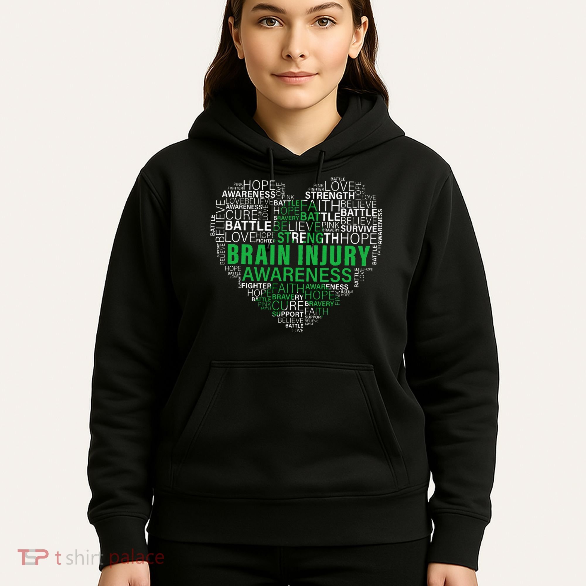 Brain Injury Awareness Fighting Hope Support Strong Warrior Hoodie