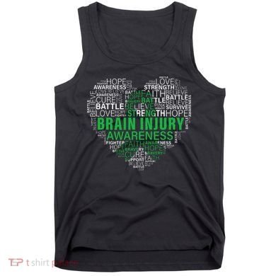 Brain Injury Awareness Fighting Hope Support Strong Warrior Tank Top
