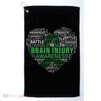 Brain Injury Awareness Fighting Hope Support Strong Warrior Golf Towel thumb 0