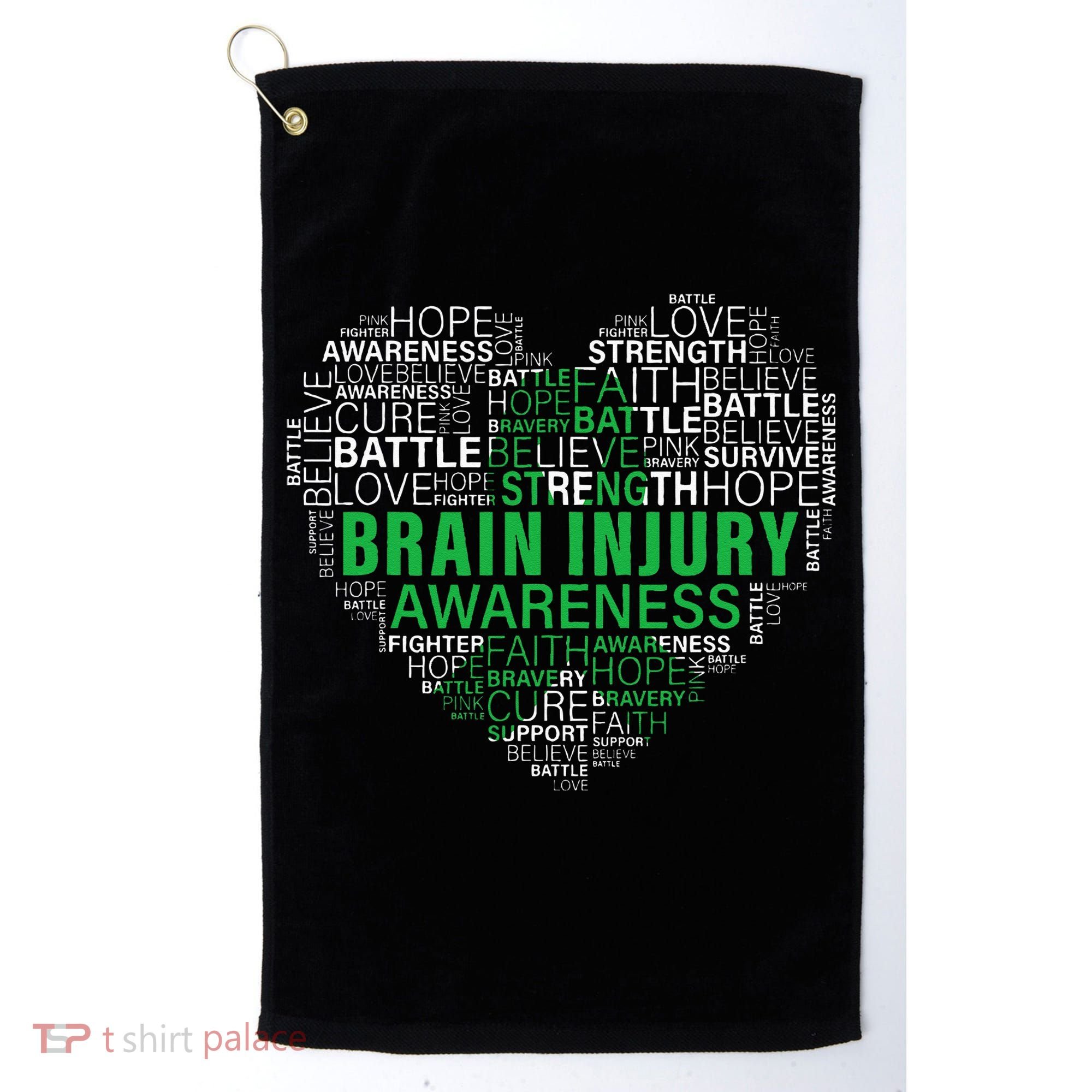 Brain Injury Awareness Fighting Hope Support Strong Warrior Golf Towel