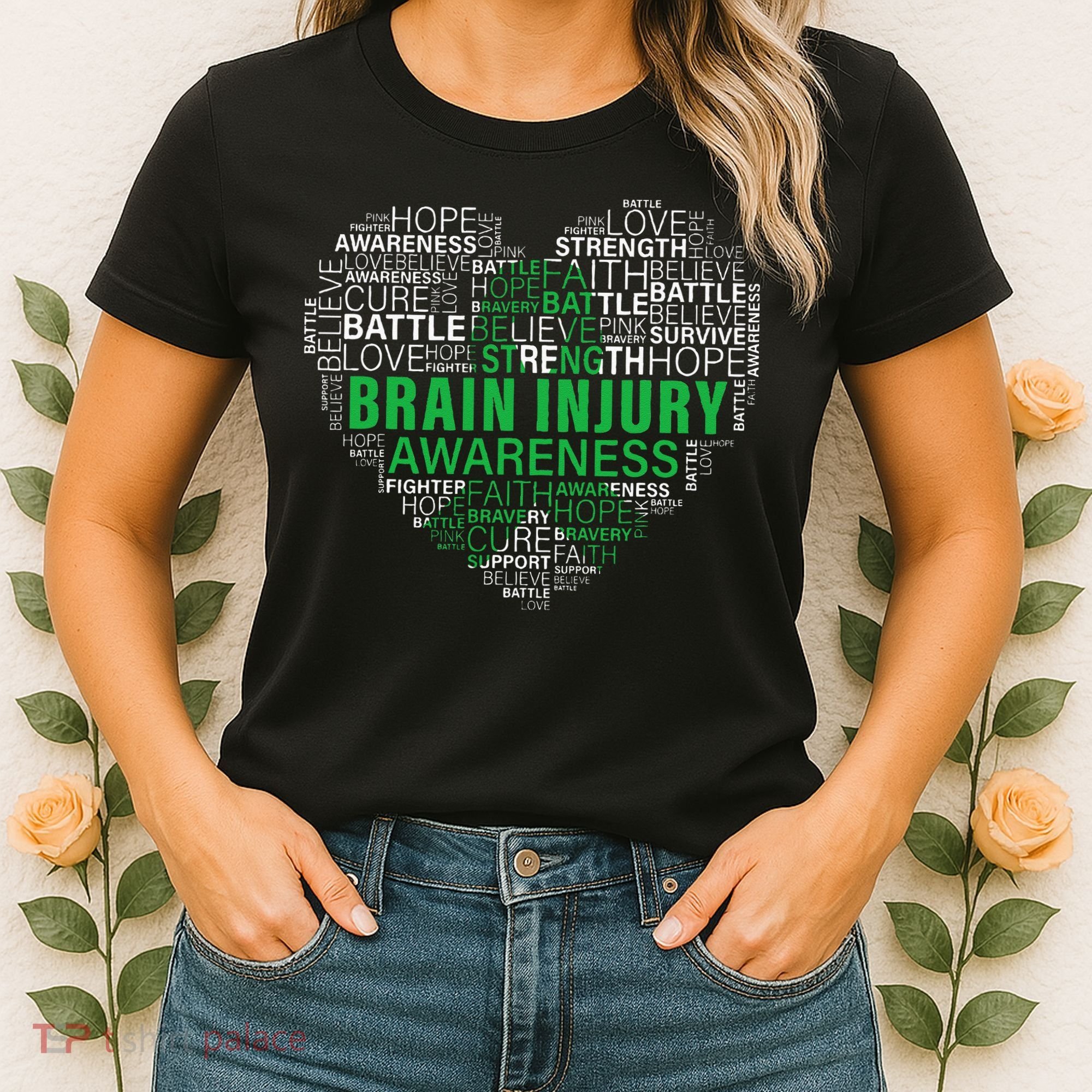 Brain Injury Awareness Fighting Hope Support Strong Warrior Women's T-Shirt