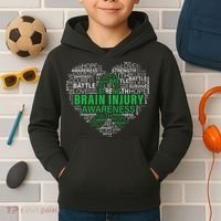 Brain Injury Awareness Fighting Hope Support Strong Warrior Kids Hoodie thumb 2