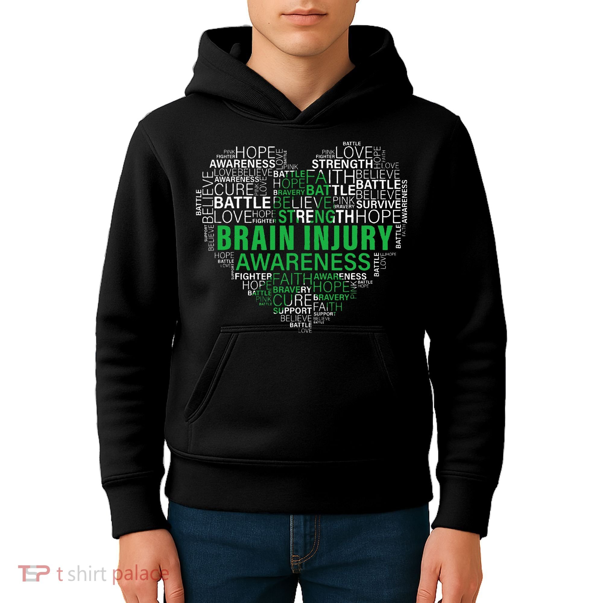 Brain Injury Awareness Fighting Hope Support Strong Warrior Kids Hoodie