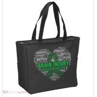 Brain Injury Awareness Fighting Hope Support Strong Warrior Tote Bag thumb 2