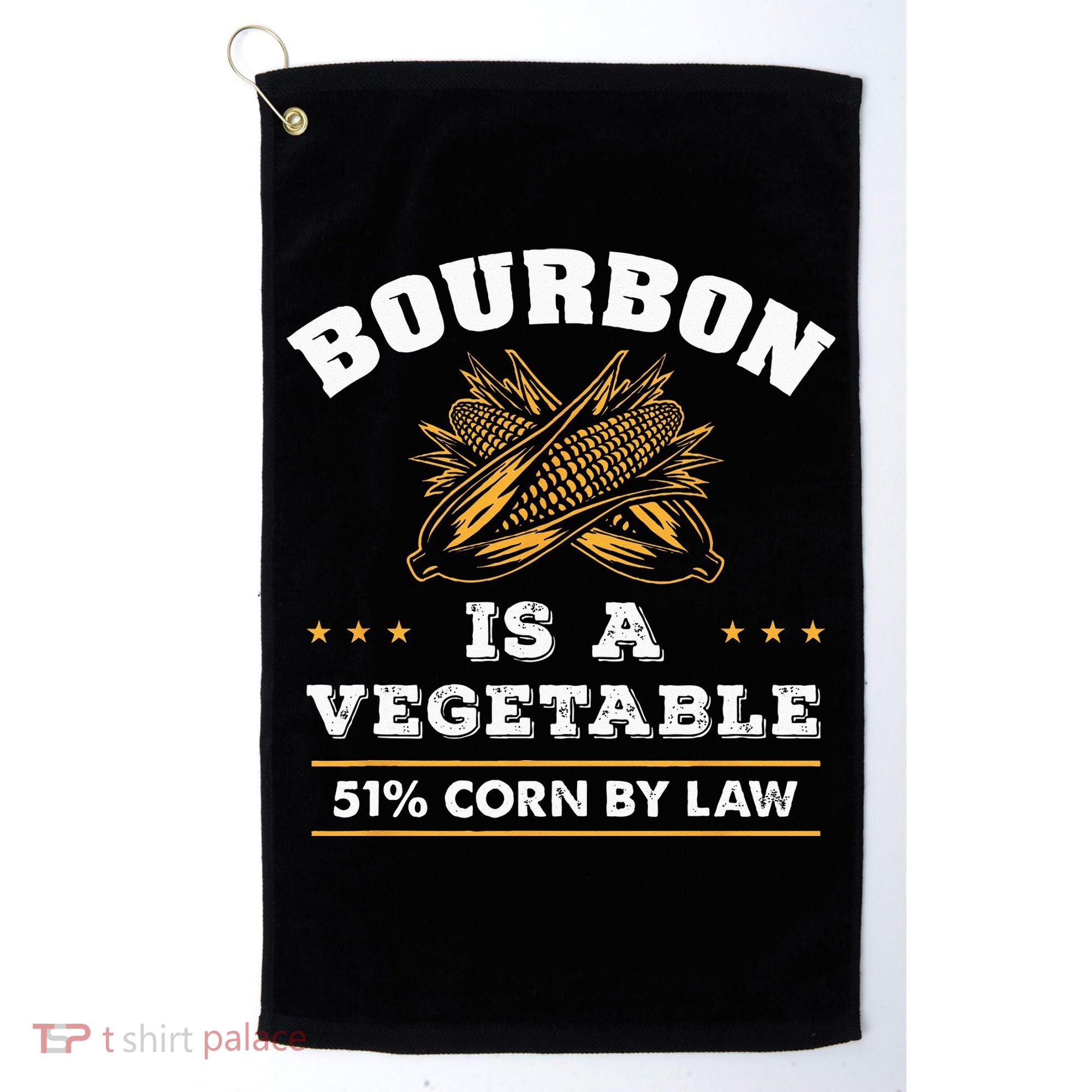 Bourbon Is A Vegetable Whiskey Funny Bourbon Drinking Golf Towel