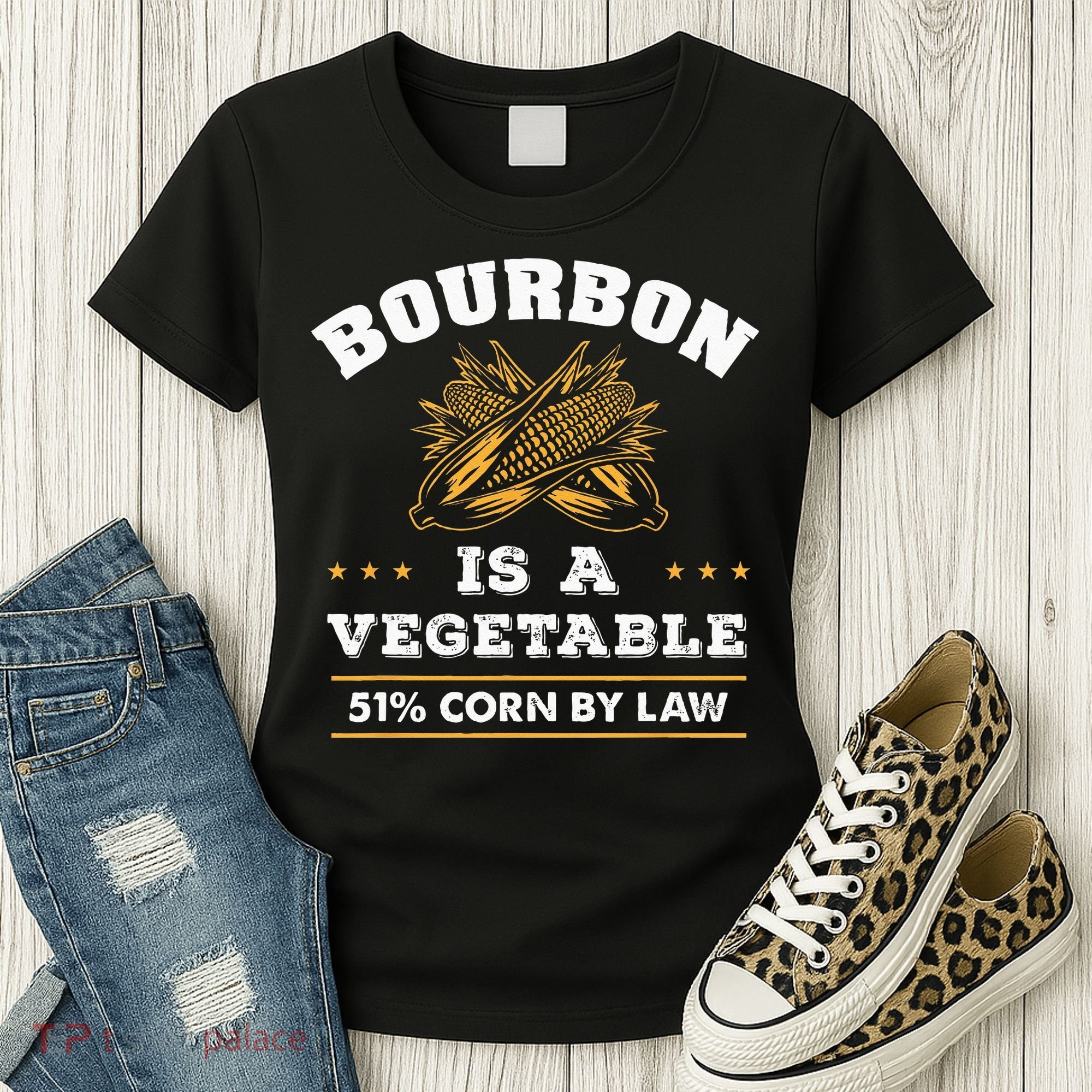 Bourbon Is A Vegetable Whiskey Funny Bourbon Drinking Women's T-Shirt