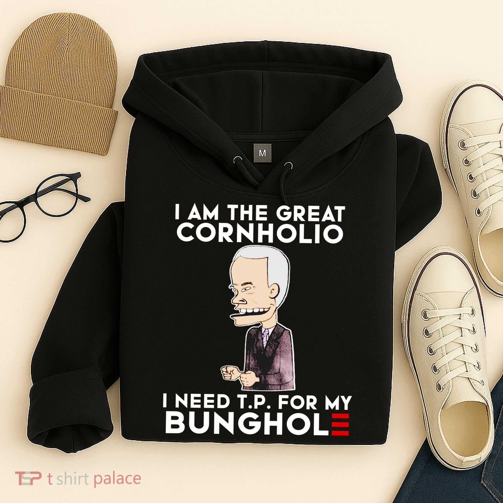 Biden I Am The Great Cornholio Cap 7 Hoodie