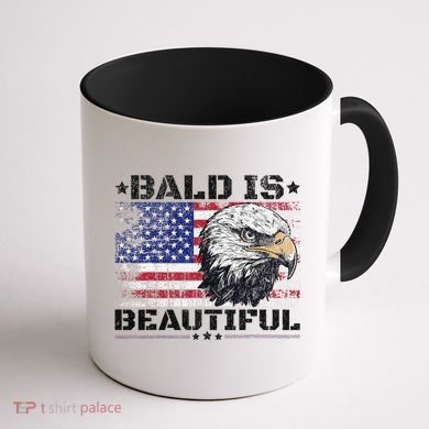 Bald Is Beautiful 4th Of July Independence Day America Eagle Coffee Mug back