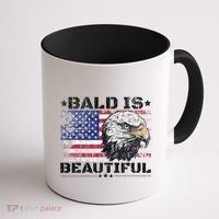 Bald Is Beautiful 4th Of July Independence Day America Eagle Coffee Mug thumb 1
