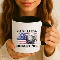 Bald Is Beautiful 4th Of July Independence Day America Eagle Coffee Mug thumb 3