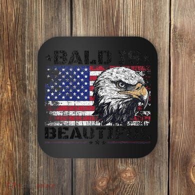 Bald Is Beautiful 4th Of July Independence Day America Eagle Coaster