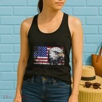 Bald Is Beautiful 4th Of July Independence Day America Eagle Women's Tank Top thumb 2