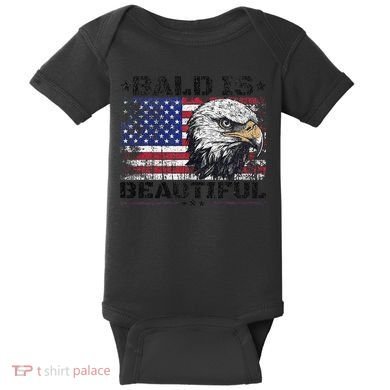Bald Is Beautiful 4th Of July Independence Day America Eagle Baby Bodysuit