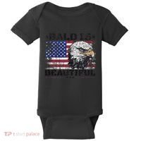 Bald Is Beautiful 4th Of July Independence Day America Eagle Baby Bodysuit thumb 0