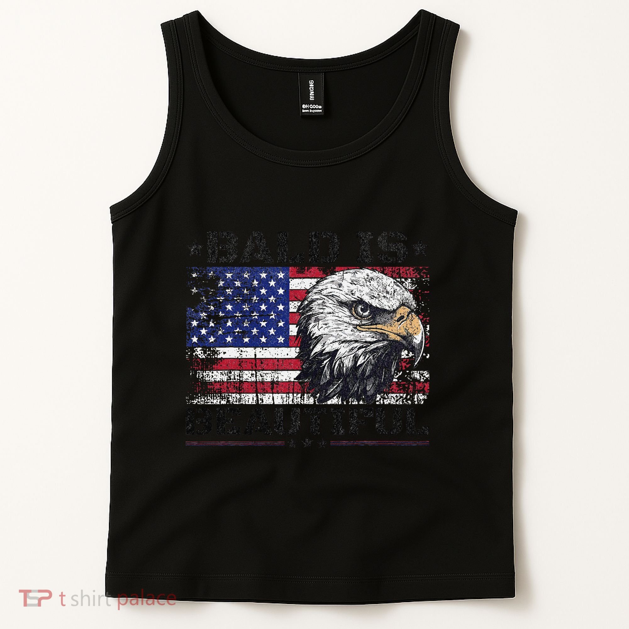 Bald Is Beautiful 4th Of July Independence Day America Eagle Tank Top
