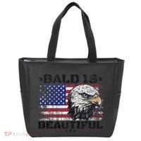 Bald Is Beautiful 4th Of July Independence Day America Eagle Tote Bag thumb 0