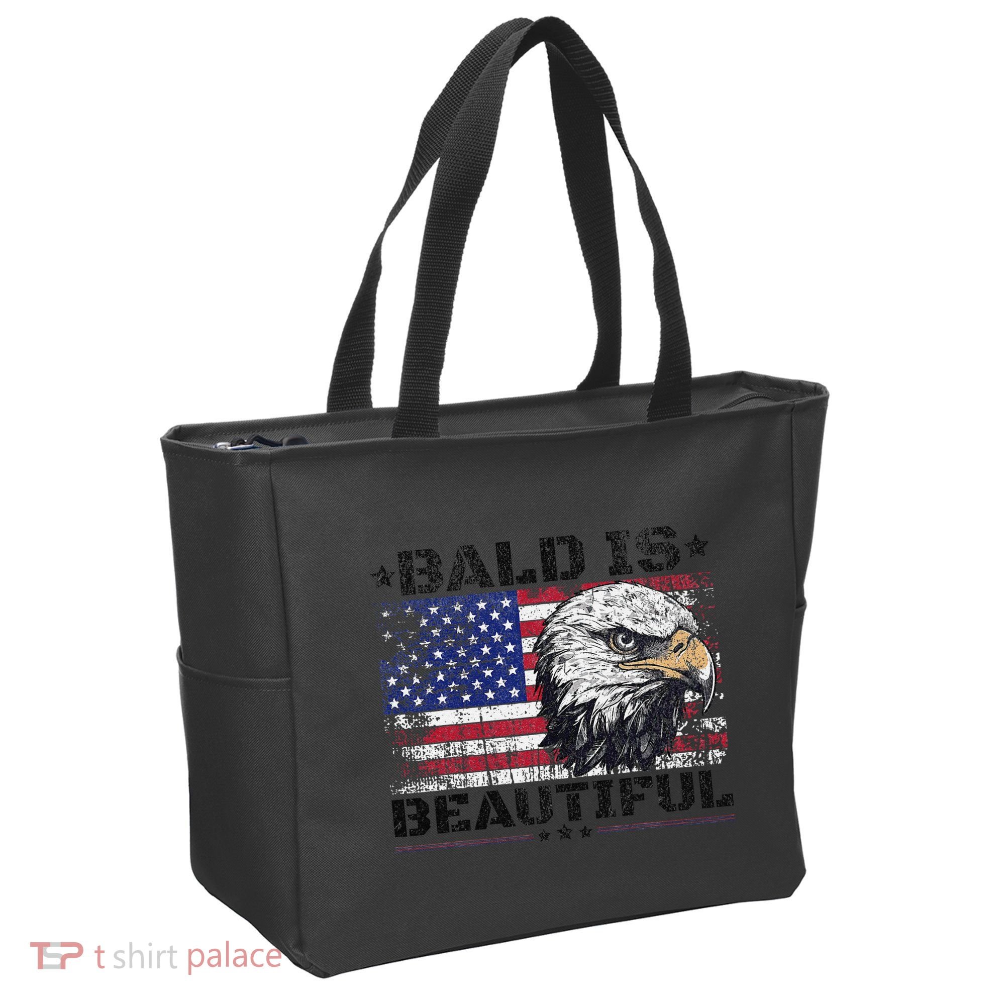 Bald Is Beautiful 4th Of July Independence Day America Eagle Tote Bag