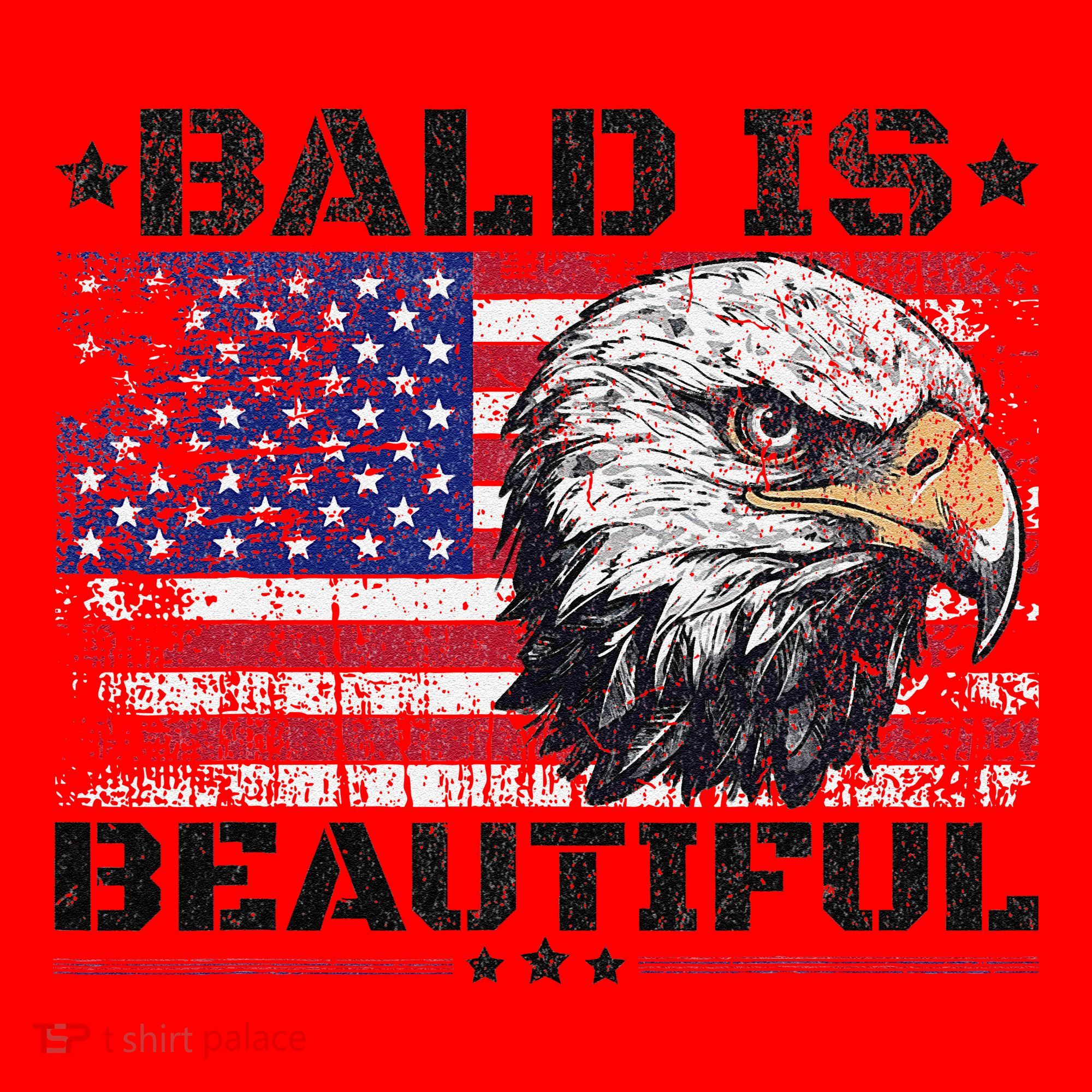 Bald Is Beautiful 4th Of July Independence Day America Eagle Santa Hat