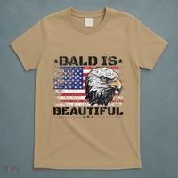 Bald Is Beautiful 4th Of July Independence Day America Eagle T-Shirt thumb 5