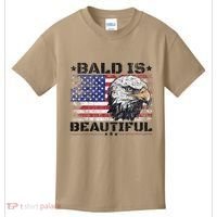 Bald Is Beautiful 4th Of July Independence Day America Eagle Kids T-Shirt thumb 0