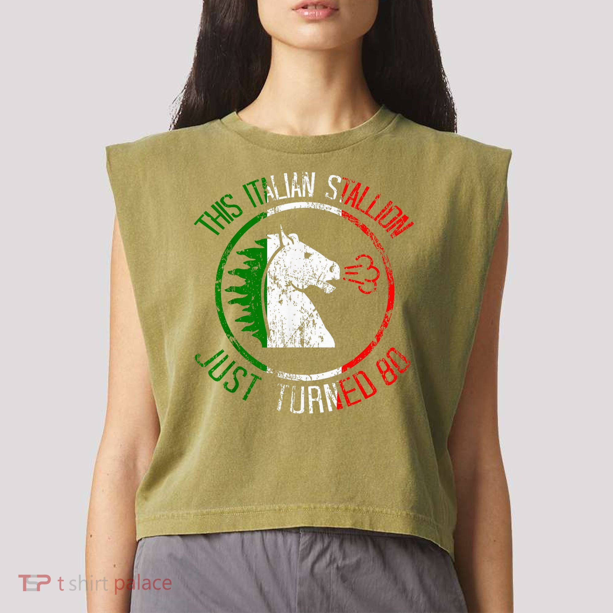 Best Italian Birthday - 80th Birthday Garment-Dyed Women's Muscle Tee