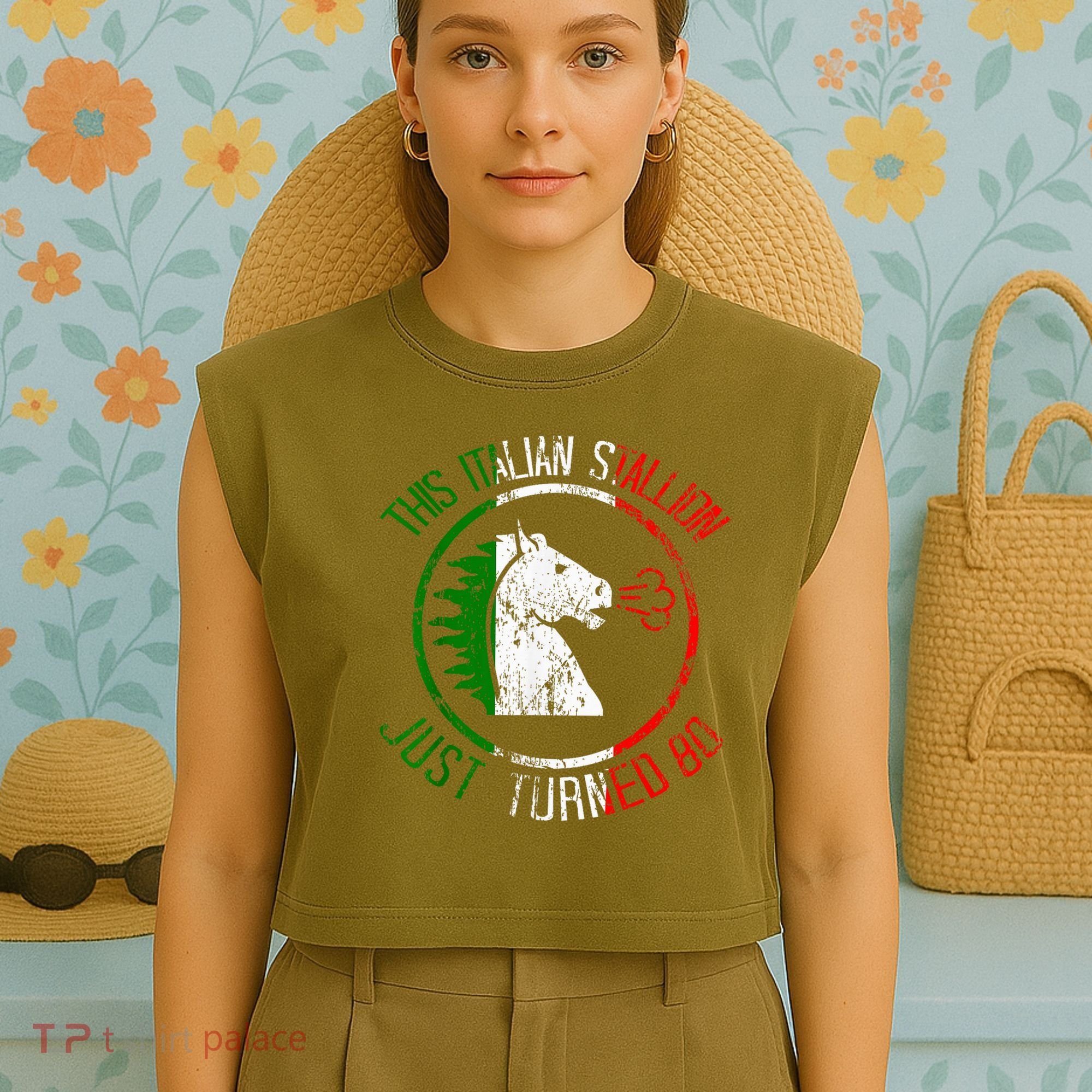Best Italian Birthday - 80th Birthday Garment-Dyed Women's Muscle Tee