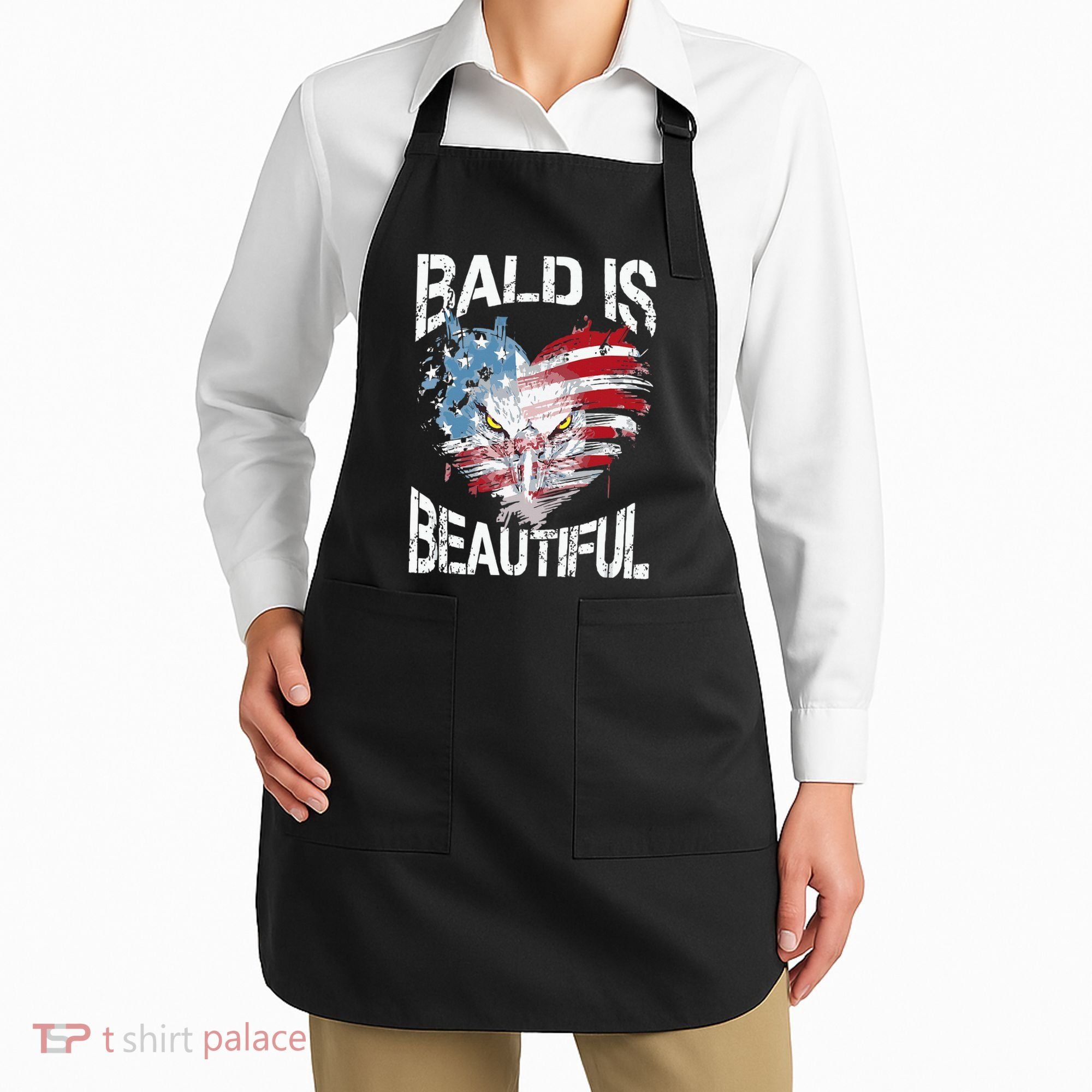 Bald Is Beautiful 4th Of July Independence Day America Eagle Apron