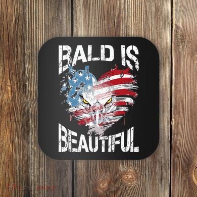 Bald Is Beautiful 4th Of July Independence Day America Eagle Coaster
