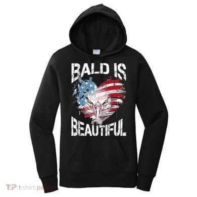 Bald Is Beautiful 4th Of July Independence Day America Eagle Women's Hoodie