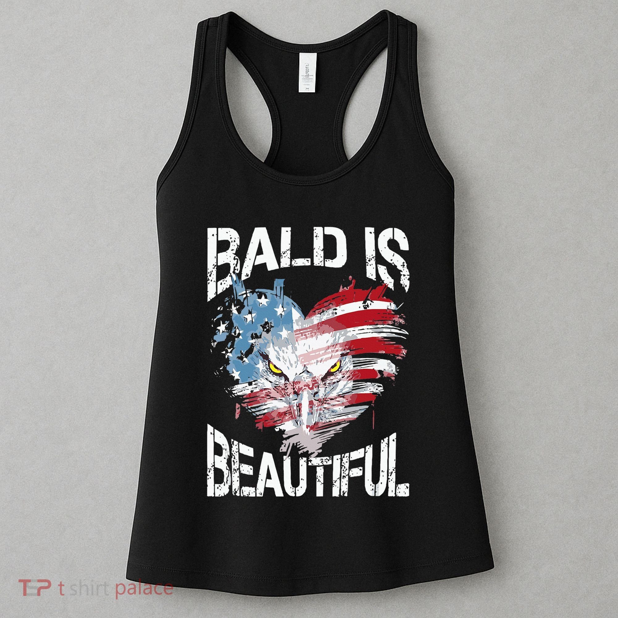 Bald Is Beautiful 4th Of July Independence Day America Eagle Women's Tank Top