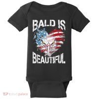 Bald Is Beautiful 4th Of July Independence Day America Eagle Baby Bodysuit thumb 0