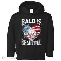 Bald Is Beautiful 4th Of July Independence Day America Eagle Toddler Hoodie thumb 0