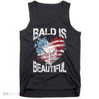 Bald Is Beautiful 4th Of July Independence Day America Eagle Tank Top thumb 0