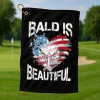 Bald Is Beautiful 4th Of July Independence Day America Eagle Golf Towel thumb 1