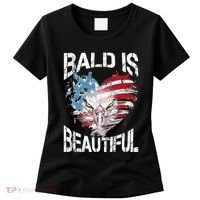 Bald Is Beautiful 4th Of July Independence Day America Eagle Women's T-Shirt thumb 0