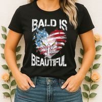 Bald Is Beautiful 4th Of July Independence Day America Eagle Women's T-Shirt thumb 2