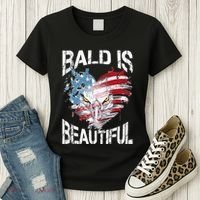Bald Is Beautiful 4th Of July Independence Day America Eagle Women's T-Shirt thumb 3