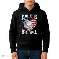 Bald Is Beautiful 4th Of July Independence Day America Eagle Kids Hoodie thumb 4