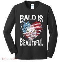 Bald Is Beautiful 4th Of July Independence Day America Eagle Kids Long Sleeve Shirt thumb 0