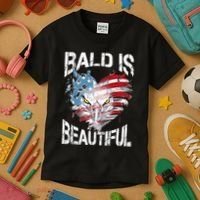 Bald Is Beautiful 4th Of July Independence Day America Eagle Kids T-Shirt thumb 3