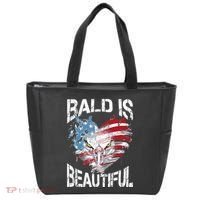 Bald Is Beautiful 4th Of July Independence Day America Eagle Tote Bag thumb 0