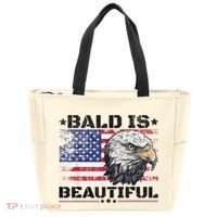 Bald Is Beautiful 4th Of July Independence Day America Eagle Tote Bag thumb 0