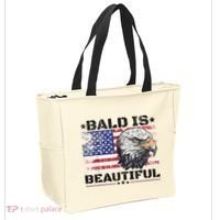 Bald Is Beautiful 4th Of July Independence Day America Eagle Tote Bag thumb 2